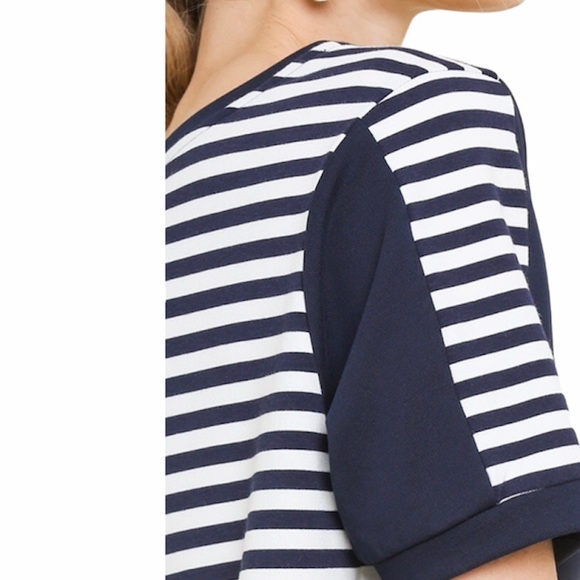 LAST 1 NWT Umgee Nautical Navy Stripes Dress S M L - Picture 4 of 7